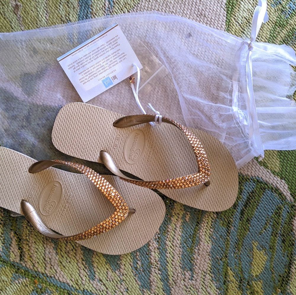 Lori Jack Swarovski Havaianas Champagne